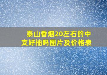 泰山香烟20左右的中支好抽吗图片及价格表