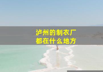 泸州的制衣厂都在什么地方