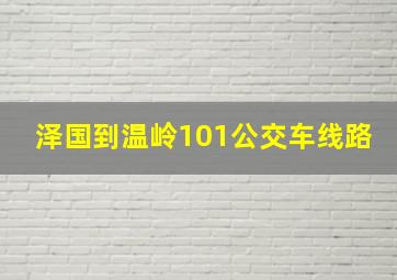 泽国到温岭101公交车线路