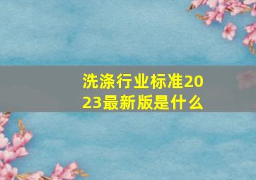 洗涤行业标准2023最新版是什么