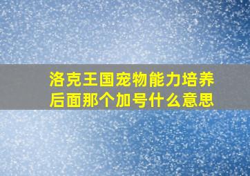 洛克王国宠物能力培养后面那个加号什么意思