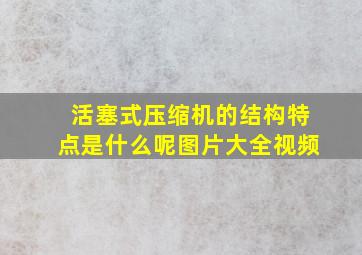 活塞式压缩机的结构特点是什么呢图片大全视频