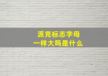 派克标志字母一样大吗是什么