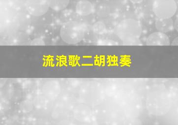 流浪歌二胡独奏