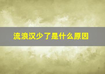 流浪汉少了是什么原因