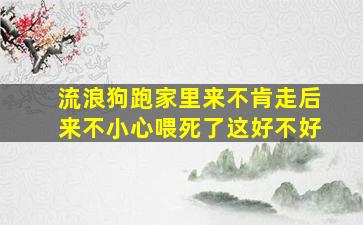 流浪狗跑家里来不肯走后来不小心喂死了这好不好