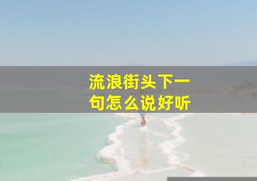 流浪街头下一句怎么说好听