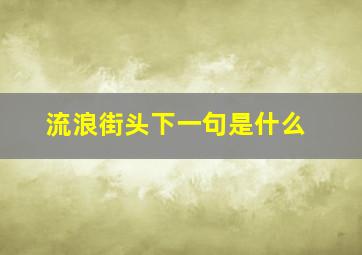 流浪街头下一句是什么