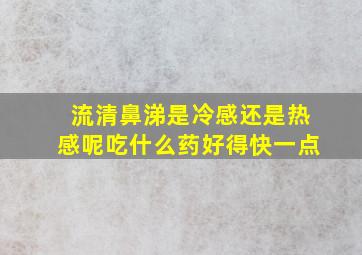 流清鼻涕是冷感还是热感呢吃什么药好得快一点