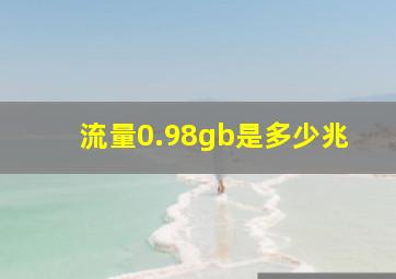 流量0.98gb是多少兆