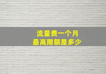 流量费一个月最高限额是多少