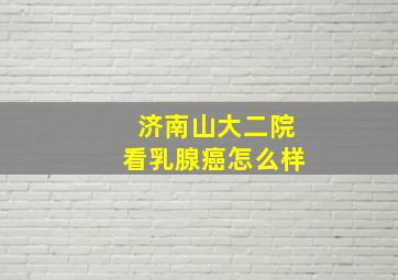 济南山大二院看乳腺癌怎么样