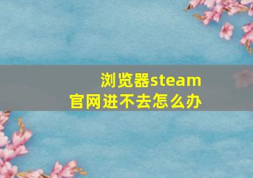 浏览器steam官网进不去怎么办