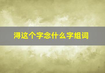 浔这个字念什么字组词