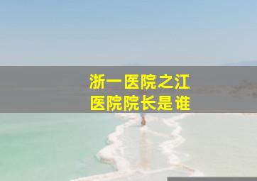 浙一医院之江医院院长是谁