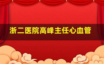 浙二医院高峰主任心血管