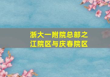 浙大一附院总部之江院区与庆春院区