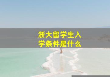 浙大留学生入学条件是什么