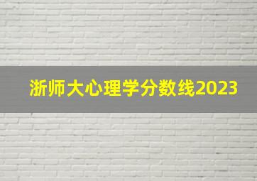 浙师大心理学分数线2023