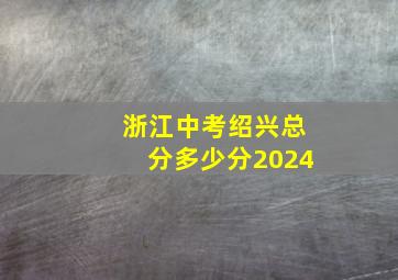 浙江中考绍兴总分多少分2024