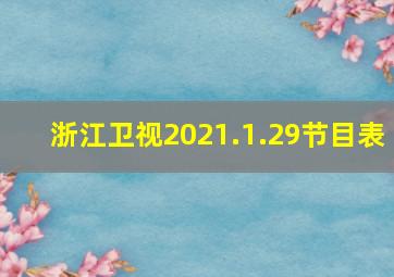 浙江卫视2021.1.29节目表