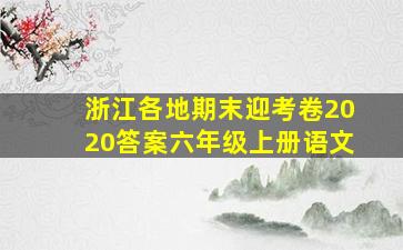 浙江各地期末迎考卷2020答案六年级上册语文