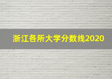 浙江各所大学分数线2020