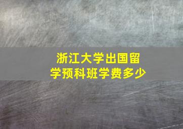 浙江大学出国留学预科班学费多少