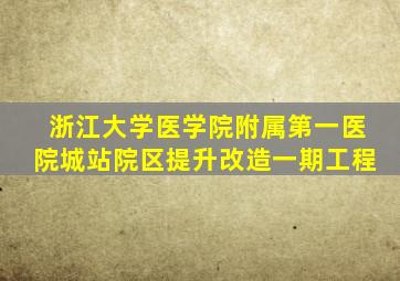 浙江大学医学院附属第一医院城站院区提升改造一期工程