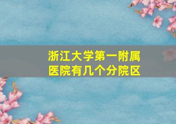 浙江大学第一附属医院有几个分院区