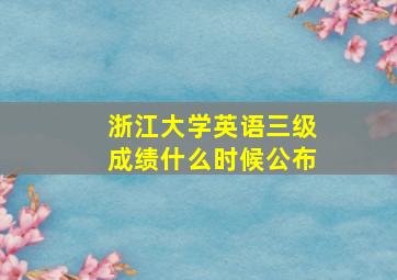 浙江大学英语三级成绩什么时候公布