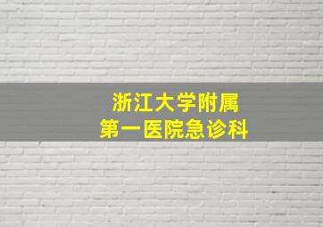 浙江大学附属第一医院急诊科