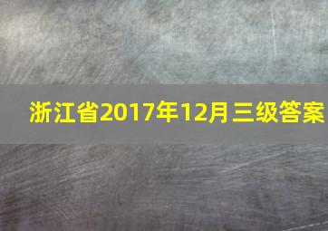 浙江省2017年12月三级答案