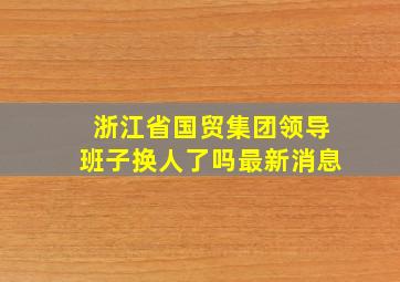 浙江省国贸集团领导班子换人了吗最新消息