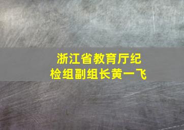 浙江省教育厅纪检组副组长黄一飞