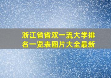 浙江省省双一流大学排名一览表图片大全最新