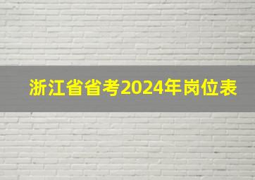 浙江省省考2024年岗位表