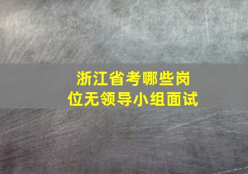 浙江省考哪些岗位无领导小组面试