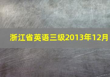 浙江省英语三级2013年12月