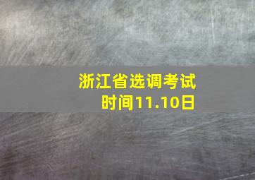 浙江省选调考试时间11.10日