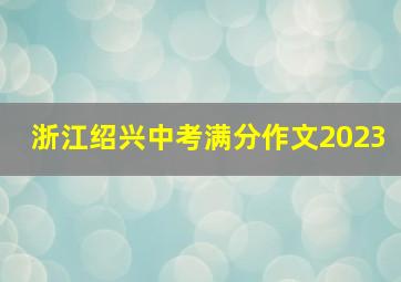 浙江绍兴中考满分作文2023