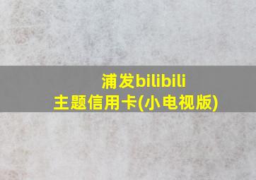 浦发bilibili主题信用卡(小电视版)