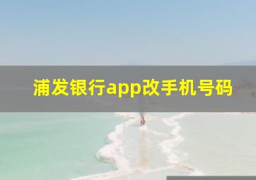 浦发银行app改手机号码