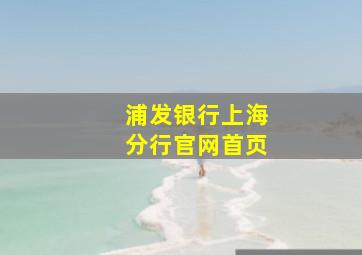 浦发银行上海分行官网首页