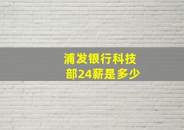 浦发银行科技部24薪是多少