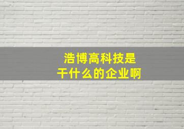 浩博高科技是干什么的企业啊