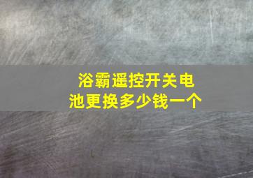 浴霸遥控开关电池更换多少钱一个