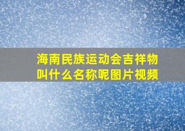 海南民族运动会吉祥物叫什么名称呢图片视频