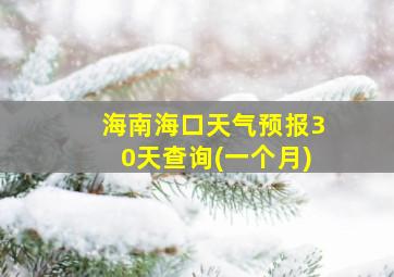 海南海口天气预报30天查询(一个月)