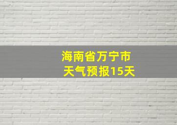 海南省万宁市天气预报15天